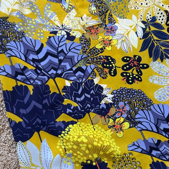 LOFT Yellow and Blue Floral Blouse - Picture 3 of 5